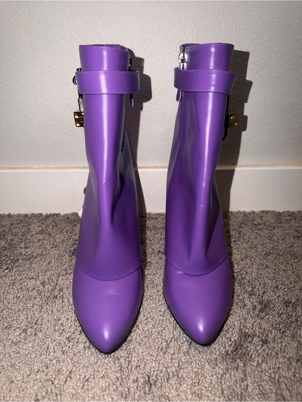 Givenchy Purple Shark Ankle Boots